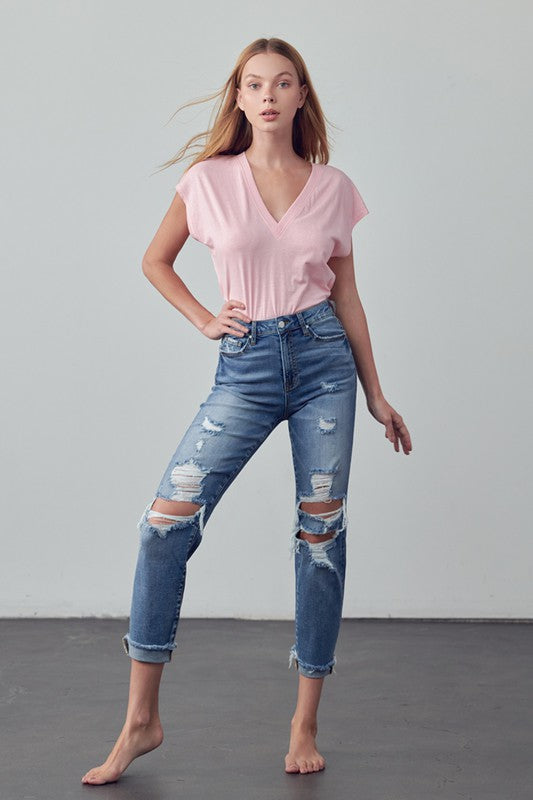 MID-RISE ANKLE BOYFRIEND JEANS