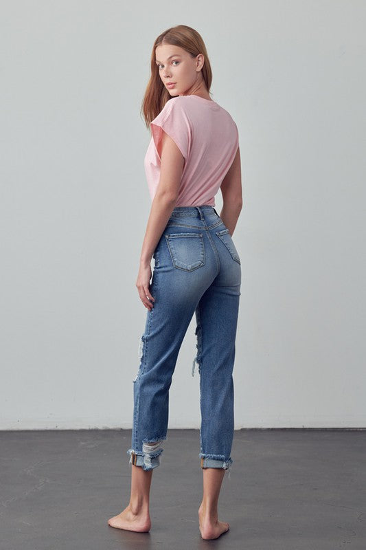 MID-RISE ANKLE BOYFRIEND JEANS