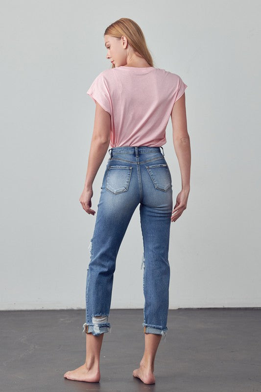 MID-RISE ANKLE BOYFRIEND JEANS