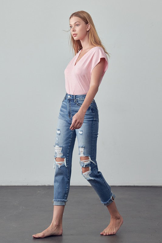 MID-RISE ANKLE BOYFRIEND JEANS